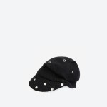 Metal Eyelet Knit Slouchy Cap